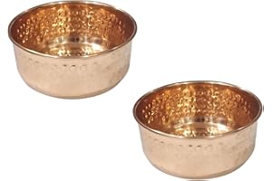 Indian Accent Pure Copper Drinking & Serving Bowl 80 gm (Circle Bowl(Pack of 2))
