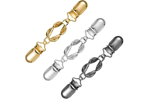Bewudy 3 stycken Vintage Cardigan Clips, Tröjclips för Dam Eleganta Kläder Clip Taillierer Strickjacken-Clips Dekorativa Kläd