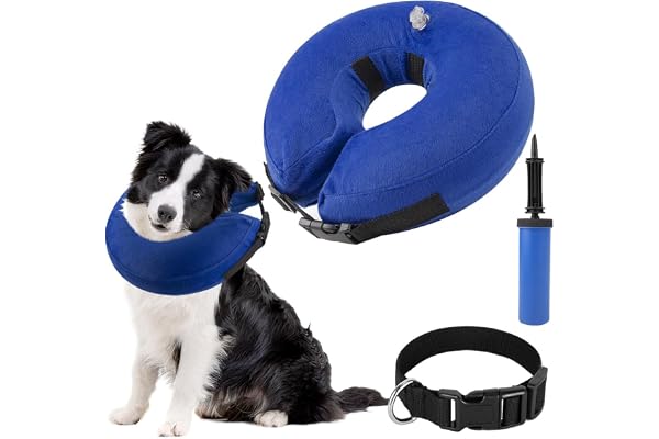 Nasjac Collerette Gonflable récupération de Chien et Chat, Anti Lechage Cone Réglable de Collerette Chien et Chat anti Lechage élisabéthain pour la Récupération d'animaux Familiers de Chirurgie