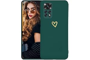 Kaywzo Funda para Xiaomi Redmi Note 11 Pro 4G/5G,Carcasa de Suave Silicona con Patrón del Corazón,Diseño Minimalista,Ultradelgado Lindo Mujeres Phone Case Cover,Verde