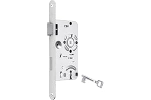 BKS Türschloss Buntbartschloss Klasse 1 Dornmaß 55 mm Stulp 20 mm DIN Links Entfernung 72 mm Buntbart Einsteckschloss aus Stahl mit Kunststoff-Falle von SOTECH für Zimmertüren