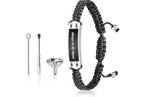 QESSUVNC Recuerdo de cenizas, joyería para cenizas, urnas para cenizas, mini urnas para cremación humana, joyería para cenizas (negro)