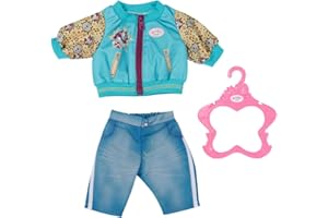 Zapf Creation- Baby Born Outfit con Giacca-per Bambole da 43 cm-Include Giubbino, Pantaloni e Appendiabiti-Facile per Le Mani Piccole-Promuove empatia e abilità sociali-età: 3+ Anni, Colore, 833599