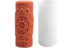 AOMHREK Candle Molds, Flower Candle Mould, Silicone Candle Moulds, Resuable Soap Moulds, Cylinder Candle Moulds Moulds, DIY Silicone Moulds for Candles, Soap, Crafts