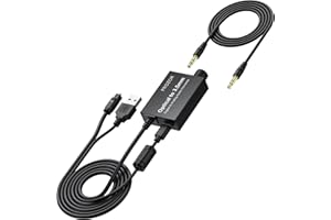 PROZOR Optical to 3.5mm Converter - with Built-in Audio Amplification Chip & Volume Control 192kHz Digital to Analog Audio Converter SPDIF to AUX Toslink to 3.5mm Ideal for TV to Headphones/Speakers