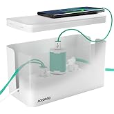 ACROPAQ Cable Box &ndash; Small (23.5 x 12 x 11.5 cm), Cable Organizer to Hide Cables and Sockets, Plastic, White &ndash; Cable Box, Cabl