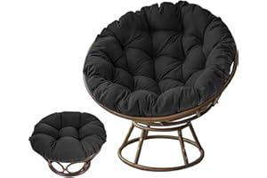 LIXQQS Papasan Cushion, Round Chair Cushions, Large Comfortable Seat Cushion, Waterproof Rocking Chair Cushion, Indoor and Outdoor (Without Chair) (Color : Black, Size : 40 * 40cm)