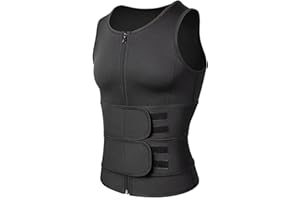 XUEBIN Chaleco Sauna Hombre Fajas Reductoras Adelgazantes Hombres Compresion De Neopreno Chaleco para Adelgazante Sudoración con Cremallera para Deporte Fitness Traje Sauna(M)