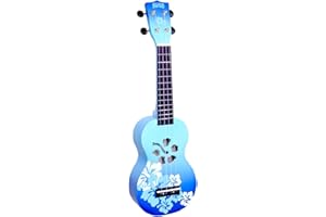 Mahalo Ukulelen Mahalo Designer-Serie 4-Saiten-Ukulele Rechtshänder Blau Burst Sopran (MD1HB Bub)