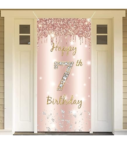 Banner Compleanno 6 Anni Ragazza Rosa Oro - Striscione 120x80 Cm Con Scritta In Tedesco Per Festa Decorazione