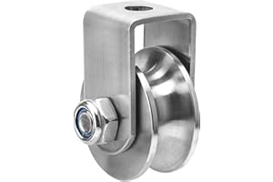 APOMOONS Polea con 2 Rodamientos de Bolas Polea en Forma de U, para Cuerdas Poleas de Carga Inoxidable para Fitness, Y Cables Capacidad de Carga de 200kg