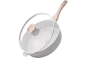 Kordisen Nonstick Ceramic Deep Frying Pan, 30 cm Non Toxic Large Skillet with Lid, Healthy Jumbo Cooker, Saute Pan for Cooking, Induction Cookware, PFOA & PFAS Free