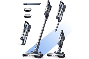 ‎MIUZZY MIUZZY 28kPa Staubsauger Kabellos, 6-in-1 Akku-Staubsauger bis zu 45. Min Laufzeit, Leichter Staubsauger mit Anti-Wirr-Bürste, 1,2-Liter-Kapazität, Selbststehend, für Teppiche, Hartböden, Tierhaare