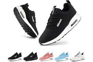 Hitmars Scarpe Ginnastica Donna Scarpe Running Leggere Pelle Sintetica Antispruzzo Cuscino d'Aria Antiscivolo Nero Blu Rosa Bianco EU36-EU42