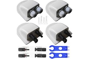 GTIWUNG 2 sztuki wylotu dachowego skrzynki przyłączeniowej kabla solarnego ze złączem panelu słonecznego, ABS podwójny przepust kablowy, 2 sztuki, przelotka kablowa, wodoszczelność IP68, biały