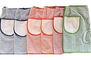 OM DOLCE CASA Grembiule Corto Donna Uomo Unisex Con Tasca in Tela Aida Per Ricamo Hobby Cucito 100% Spugna di Cotone Disponibile in 4 Varianti di colore Prodotto Italiano