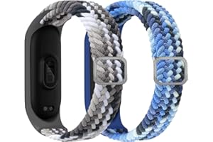 ACTECH Pasek do bransoletki Xiaomi Mi Band 6/6 NFC, bransoletka Xiaomi Mi Band 5, Mi Band 4 / Mi Band 3, 2 sztuki nylonowej opaski do robienia na drutach zastąpić opaskę