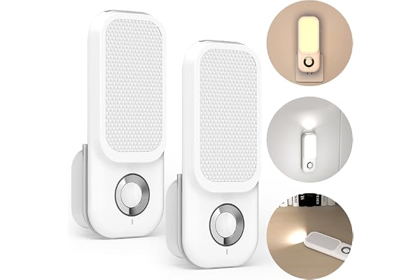 Porfoyo 2 stycken nattlampa, ficklampa, nattlampa, uttag, 4-i-1 LED-plugg, induktion, nattlampor med rörelsedetektor, LED-uttagslampor, nödljus för nödsituationer för inomhus, utomhus