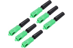 QUARKZMAN Conector Rápido de Fibra Óptica SC/APC, Conector Rápido de Fibra Óptica SC Monomodo Recto para Red CATV, Paquete de 6