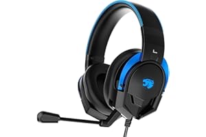 IMYB A88 Gaming Headset with Microphone, Stereo Wired Noise Cancelling Over-Ear Headphones with Mic for Pc, Ps5, Xbox One Series X/s, Ps4, Computer, Laptop, Mac, Nintendo, Gamer (Blue)