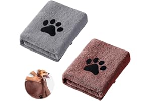 Bieiyhe 2 Stück Hundehandtuch Mikrofaser,Dog Towel,Hundehandtuch Extra Saugfähig,Handtücher Schnelltrocknend Haustier,Badehandtuch für Katzen,Trockentuch Hunde,Hundehandtücher für Kleine-40 X 80 cm