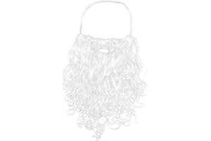 ROSAUI Weihnachtsmann Bart Vollbart Weiß Erwachsene Weihnachtsmann Kostüm Accessoires Nikolaus Bart Karneval Halloween