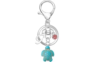 COEROW Tartaruga Da Viaggio Ispiratrice Portachiavi Nome Iniziali Pendenti fortuna Portachiavi Regalo Creativo Per Gli Amici Tartaruga Donne Regalo