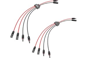 MXRPV 2 Stück Solar Y Kabel,Solar-Anschlusskabel,Y Stecker Solar,Verlängerungskabel Solarkabel Stecker,2 bis 4 Solarpanel-Anschlusskabel (2 bis 4)