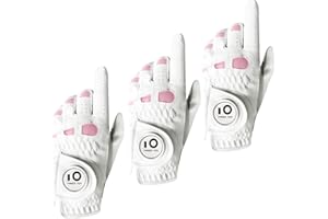 AXKAL Lady Golf Glove Ladies Women Left Hand Right Leather With Ball Marker Value 3 Pack (Not In Pair), Gloves Durable Soft Good Grip Fit Small Medium Large XL