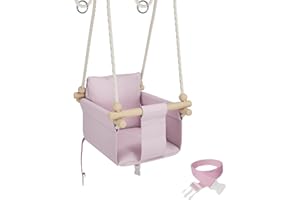 MAMOI® Wooden baby swing seat for toddlers, Indoor toddler swings chair from birth, Kids baby bouncer for garden, Child rocker swing set from 8 months