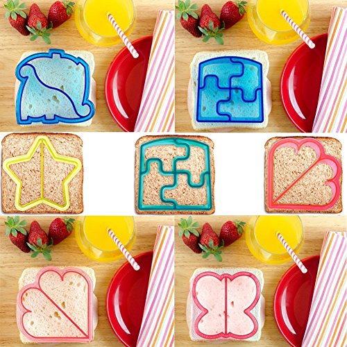 iiniim 9 Stück Sandwich Form Cutter Toast Brot Cookie Sandwich-Ausstecher Form - 2