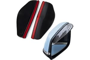ISOI 2Pcs Car Rearview Mirror Rain Cover, Universal Wing Mirror Rain Deflector Car Accessories,Thickened Carbon Fiber Texture Smoke and Rain Cover Car Gadgets Accessories