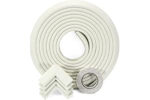 StickGuard Baby Safety Corner Guard, Table Edge Corner Protector Strip for Kids, Baby Proofing Foam for Furniture Edges & Corner Guard Cushion Set Child Protection Bumper Strip - 4 Meters (White)