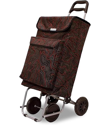 Bastilipo Alex Chariot De Courses Pliable 4 Roues Rouge - 37 Litres, Charge 25kg, Tissu Imperméable