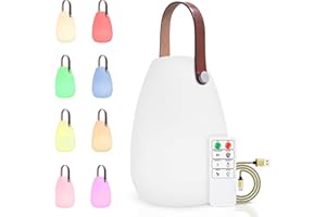 ‎IROO IROO Outdoor Lampe mit Fernbedienung Outdoor Tischlampe Warmweiß 8 Farben Dimmbar akku OutdoorLampe Wasserdicht Ideales Dekor für Ihr Haus und Garten ostern dekoration (Runde)