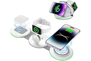 ‎PINRUIGE PINRUIGE Bezprzewodowa ładowarka, Mag-safe 3 w 1 indukcyjna stacja ładująca składana Wireless Charger kompatybilna z iPhone 15 14 13 12 11 Pro Max/Mini/XS/XR/8, iWatch Ultra/8/SE/7/6/5, AirPods Pro