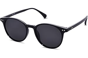 SOJOS Occhiali da Sole da Donna Uomo Polarizzati Tondi Vintage Ragazza Rotondi Ragazzo Piccola Stile Classico UV400 Lente SJ2113