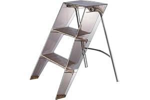 GENERIC Scaletta pieghevole a 3 gradini, in Acrilico, scala a gradini portatile, scala domestica, antiscivolo, design per casa, Sicurezza Portata Max 150kg