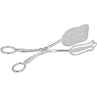 Dekolust Hochwertige Gebäckzange versilbert verziert Servierzange Büffet-Zange für Gebäck Kuchen Salat Cafeteria Küche…