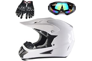 ZJRA Adult ATV Motorcycle Helmet,MX Motocross Helmet Dirt Bike ATV Scooter Bicycle Helmet with Goggles Gloves