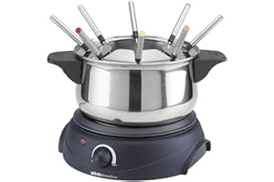 SILVA SCHNEIDER Silva-Homeline 426023 PK-F 100 Fondue, 1500 W, Protection Contre la surchauffe, régulateur de température en continu, témoin Lumineux, INOX-Schwarz