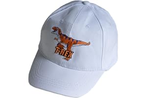 GENERICS T-Rex Dinosaur Kids Childrens Cap Summer Baseball Hat, White