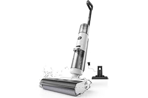 JONR ED12 Aspirateur Eau et Poussière, Aspirateur et Balai à Franges sans Fil 4 en 1, Brosse Rouleau de Nettoyage des Bords, Fonction d’Auto-Nettoyage, pour Sols Durs, Poils d'animaux