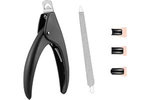 Ikadiya False Nail Clipper, Cortador De Uñas Acero Inoxidable, Cortadores Profesionales De Punta De Uñas Para Manicura, Pedicura, Herramientas De Belleza Para El Hogar [Negro]