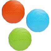 TNSLAND Frisbee Dog 3pcs 15cm Natural Rubber Dog Frisbee for Soil and Water