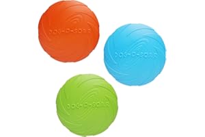 TNSLAND Frisbee Perro, 3 unidades 15 cm Frisbee para perros de caucho natural para tierra y agua