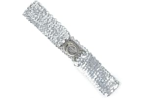 CADOLINE Sequin Elastic Stretch Slim Belt Waist Band 62 x 5cm Corset Paillette Ladies