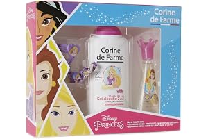 Corine de Farme Coffret Cadeau Princesses Disney | Eau de Toilette 30ml + Gel Douche 300ml + Set Barrettes & Bracelet