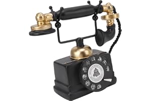 Sorandy Old Fashioned Antique Desk Phone, European Vintage Telephone, Antique Dial Handset Corded Desk Home Phone Decorative Telephone for Home Office (-14)