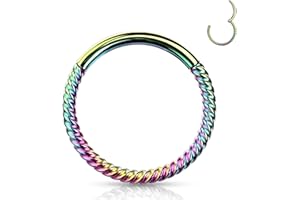 YEBOCIYO Piercing Naso Helix Piercing Septum Piercing Acciaio Chirurgico Piercing Ombelico Piercing Conch Piercing Labbro Sopracciglio Daith Oro Argento Nero Oro Rosa Arcobaleno 16G
